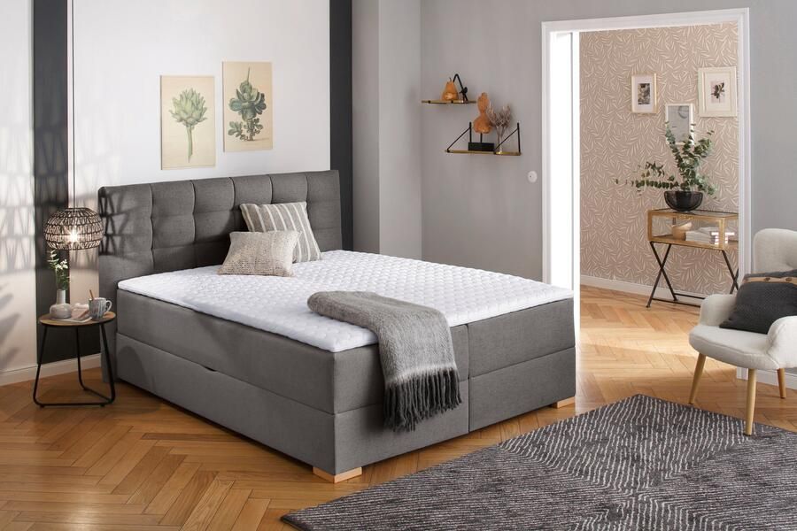 Home affaire Boxspring Olivet met bedkast in 4 kleuren 4 breedten 2 matrassoorten ook in extra lang 220 cm - Foto 4