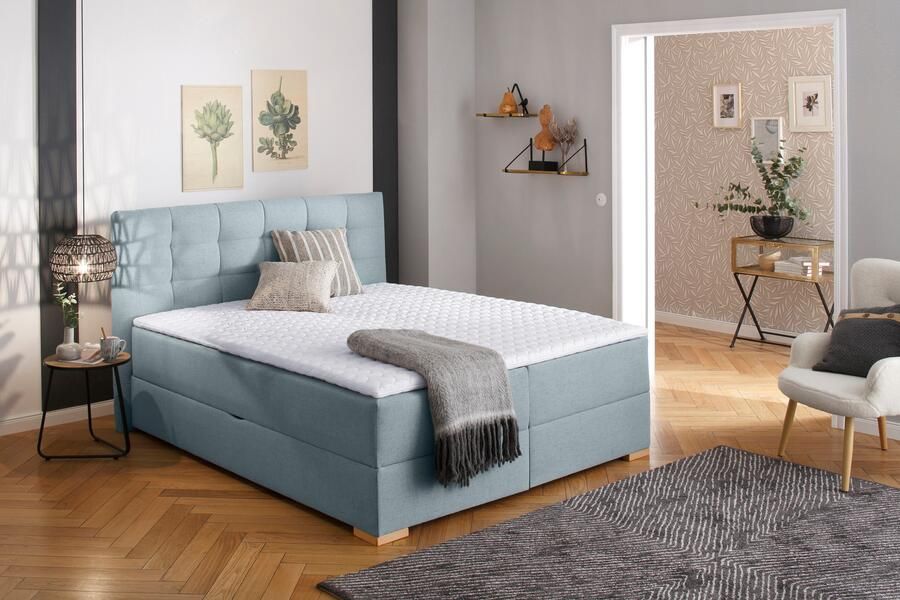 Home affaire Boxspring Olivet met bedkast in 4 kleuren 4 breedten 2 matrassoorten ook in extra lang 220 cm - Foto 3