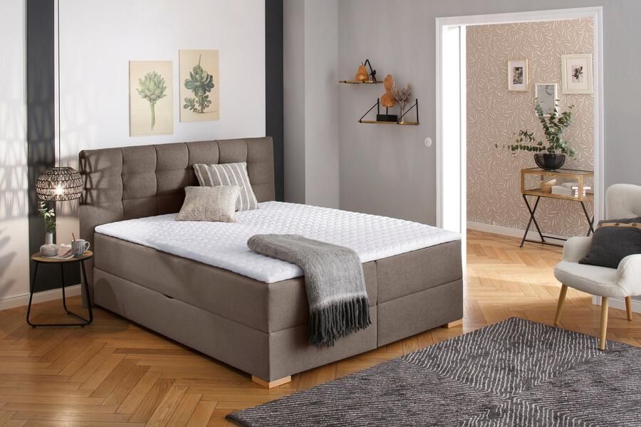 Home affaire Boxspring Olivet met bedkast in 4 kleuren 4 breedten 2 matrassoorten ook in extra lang 220 cm - Foto 2