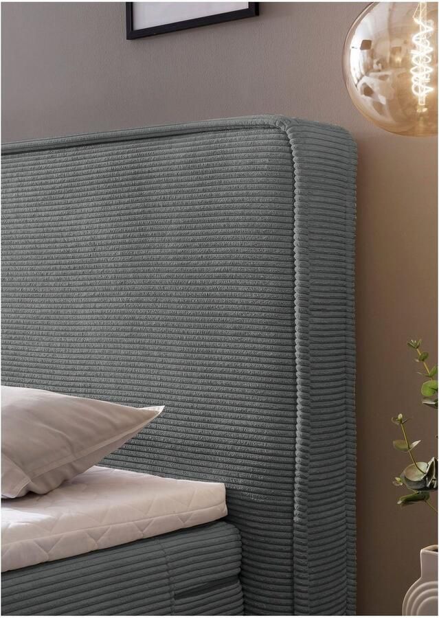 Home affaire Boxspring SHERWOOD Cord Hotelbett Polsterbett Premiumbett Boxbett Hoogwaardig cord zachte velours-structuur met topmatras eiken - Foto 4