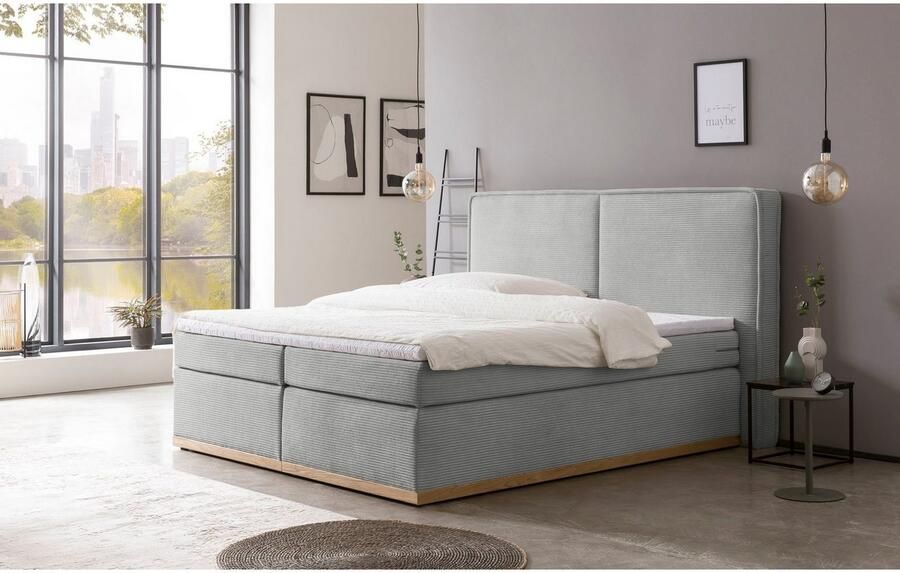 Home affaire Boxspring SHERWOOD Cord Hotelbed gestoffeerd bed premium bed boxspringbed Hoogwaardig corduroy zachte velours-structuur met premium Topper - Foto 6