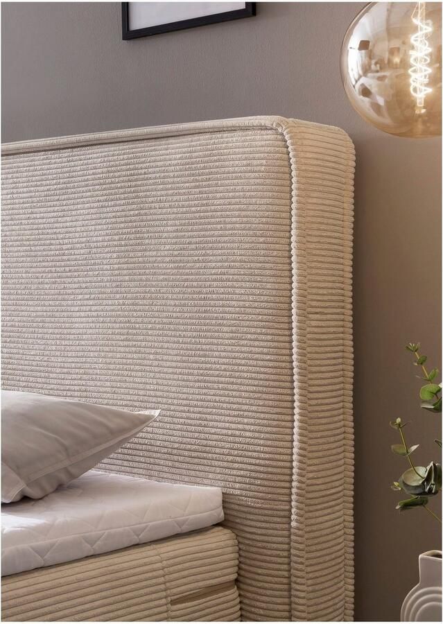 Home affaire Boxspring SHERWOOD Cord Hotelbett Polsterbett Premiumbett Boxbett Hoogwaardig cord zachte velours-structuur met topmatras eiken - Foto 4