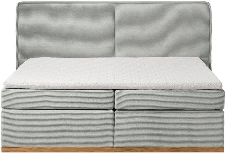 Home affaire Boxspring SHERWOOD Cord Hotelbett Polsterbett Premiumbett Boxbett Hoogwaardig cord zachte velours-structuur met topmatras eiken - Foto 3