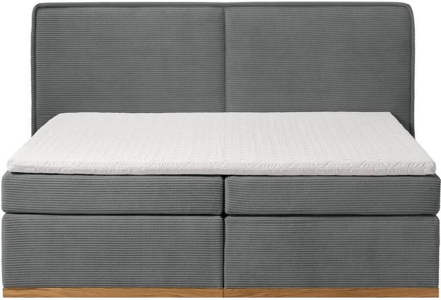 Home affaire Boxspring SHERWOOD Cord Hotelbett Polsterbett Premiumbett Boxbett Hoogwaardig cord zachte velours-structuur met topmatras eiken - Foto 4