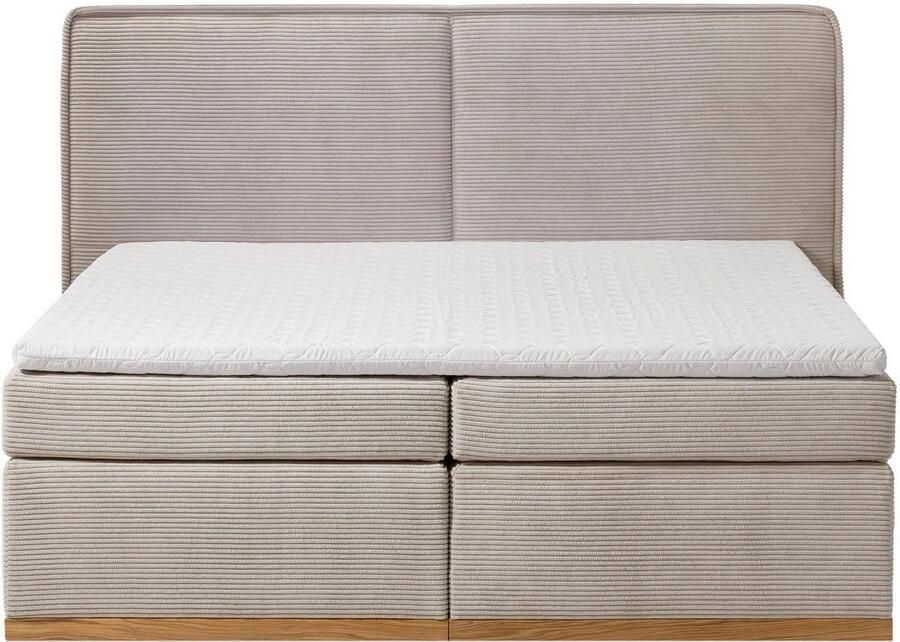 Home affaire Boxspring SHERWOOD Cord Hotelbett Polsterbett Premiumbett Boxbett Hoogwaardig cord zachte velours-structuur met topmatras eiken - Foto 2