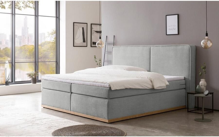 Home affaire Boxspring SHERWOOD Cord Hotelbed gestoffeerd bed premium bed boxspringbed Hoogwaardig corduroy zachte velours-structuur met premium Topper - Foto 6