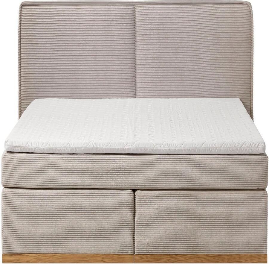 Home affaire Boxspring SHERWOOD Cord Hotelbett Polsterbett Premiumbett Boxbett Hoogwaardig cord zachte velours-structuur met topmatras eiken - Foto 2