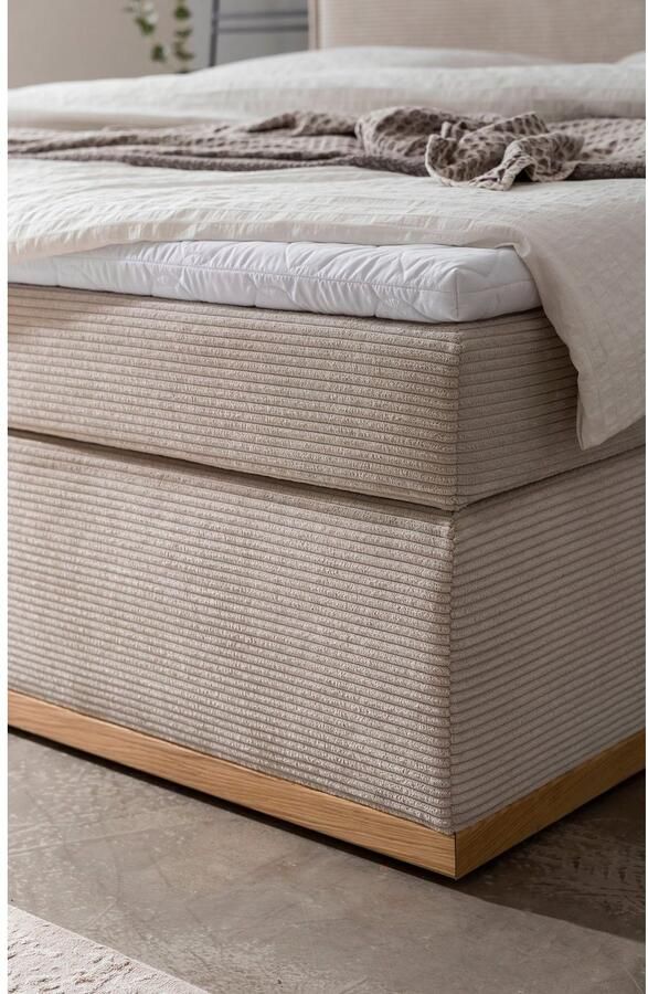 Home affaire Boxspring SHERWOOD Cord Hotelbett Polsterbett Premiumbett Boxbett Hoogwaardig cord zachte velours-structuur met topmatras eiken - Foto 6
