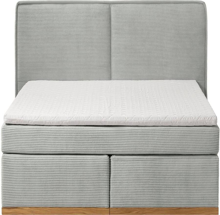 Home affaire Boxspring SHERWOOD Cord Hotelbett Polsterbett Premiumbett Boxbett Hoogwaardig cord zachte velours-structuur met topmatras eiken - Foto 2