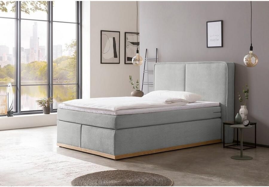 Home affaire Boxspring SHERWOOD Cord Hotelbed gestoffeerd bed premium bed boxspringbed Hoogwaardig corduroy zachte velours-structuur met premium Topper - Foto 4