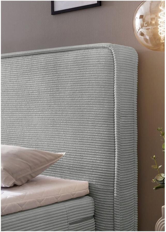 Home affaire Boxspring SHERWOOD Cord Hotelbett Polsterbett Premiumbett Boxbett Hoogwaardig cord zachte velours-structuur met topmatras eiken - Foto 4