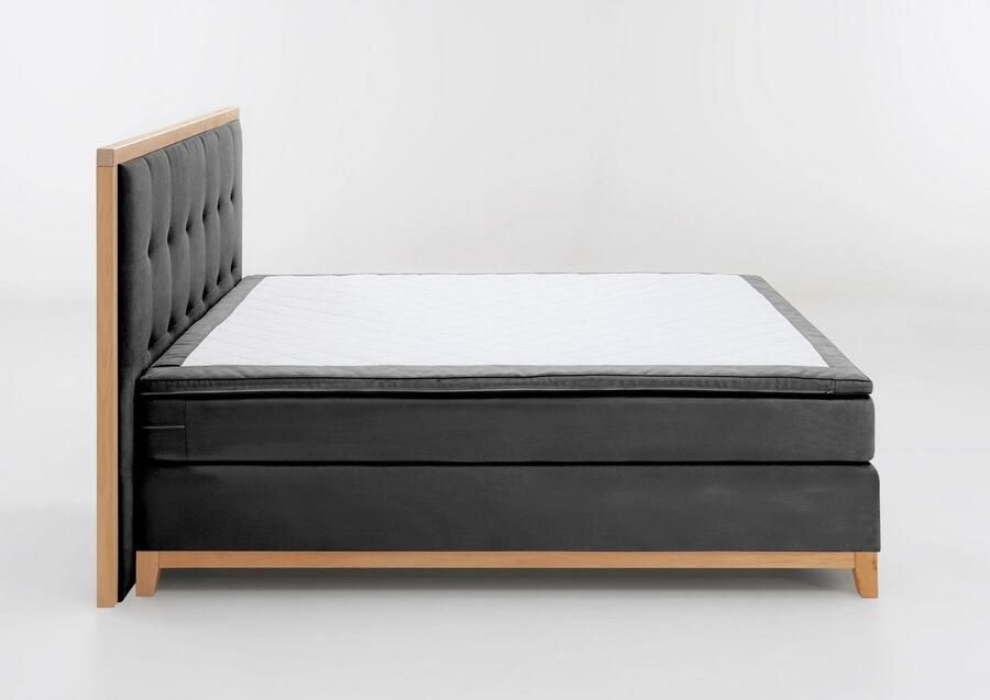 Home affaire Boxspring Sonja met stiksels in het hoofdbord en houten frame inclusief topmatras - Foto 3