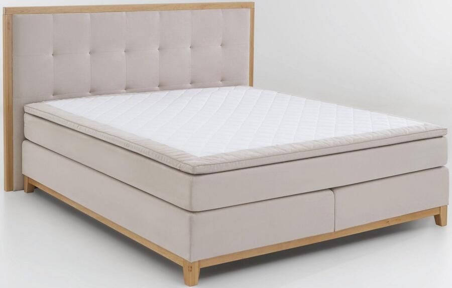 Home affaire Boxspring Sonja met stiksels in het hoofdbord en houten frame inclusief topmatras - Foto 3