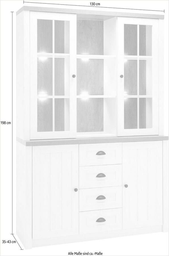 Home affaire Buffetkast Beauvais Hoogte ca. 198 cm - Foto 3