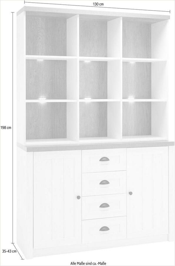 Home affaire Buffetkast Beauvais Hoogte ca. 198 cm - Foto 4