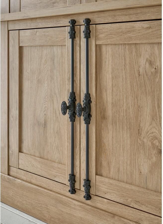 Home affaire Buffetkast Cornwall keukenkast in landelijke stijl dressoir eiken decor Metalen handgrepen 193 cm breed veel opbergruimte incl. flesindeling (1 stuk) - Foto 8