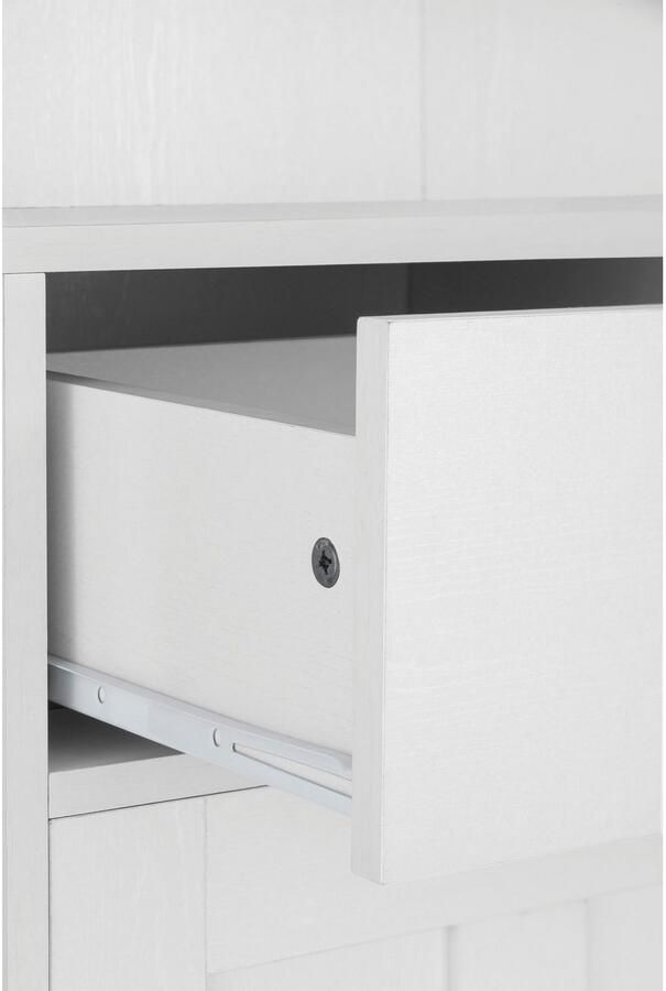 Home affaire Buffetkast Kate Breedte 128 cm met glasdeuren en houten deuren metalen grepen hoogte 182 cm - Foto 8