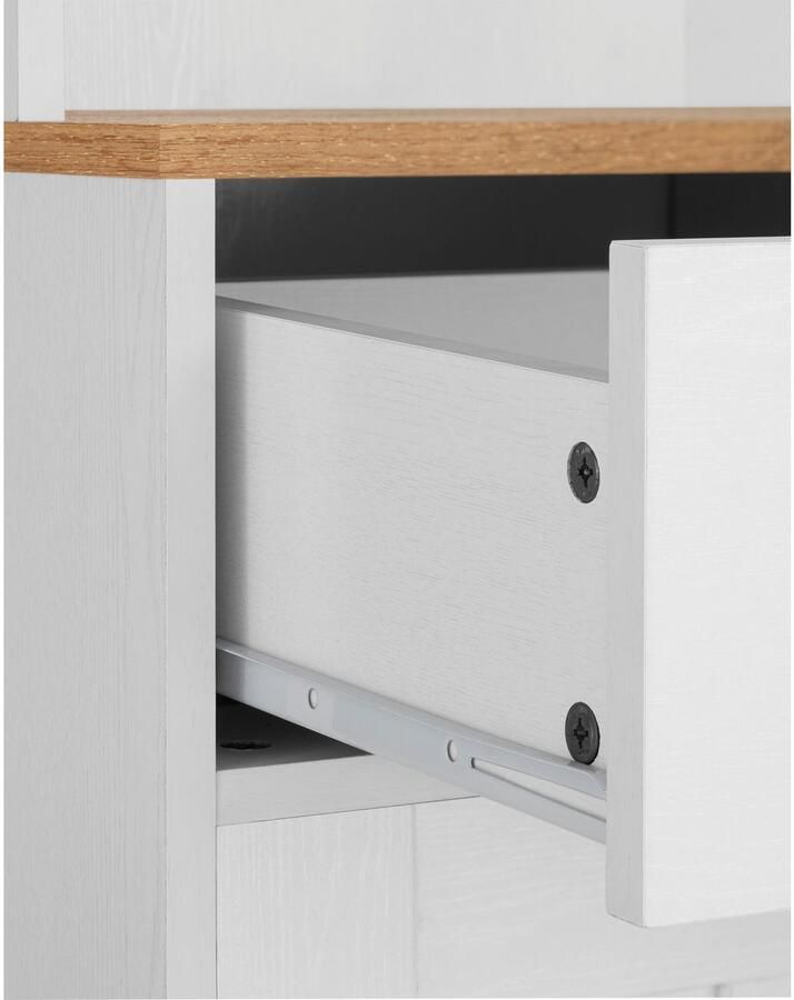 Home affaire Buffetkast Kate Breedte 88 cm met glasdeuren en houten deuren metalen handgrepen hoogte 182 cm - Foto 2