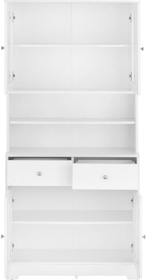 Home affaire Buffetkast Kate Breedte 88 cm met glasdeuren en houten deuren metalen handgrepen hoogte 182 cm - Foto 6