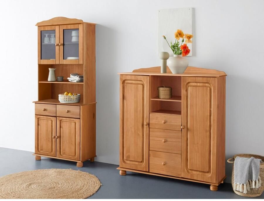 Home affaire Buffetkast Mette Met grote lade en veel bergruimte achter 4 deuren hoogte 181cm (2 stuks) - Foto 2