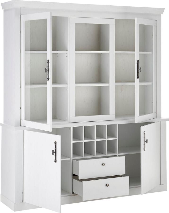 Home affaire Buffetkast Ravenna in romantische landelijke stijl grepen van metaal hoogte 207 cm - Foto 2