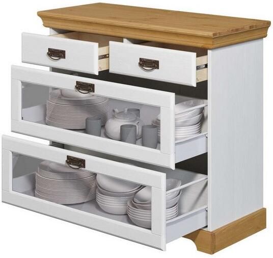 Home affaire Buffetkast Rügen gecertificeerd massief hout hoogte 168 cm in landhuisstijl - Foto 13