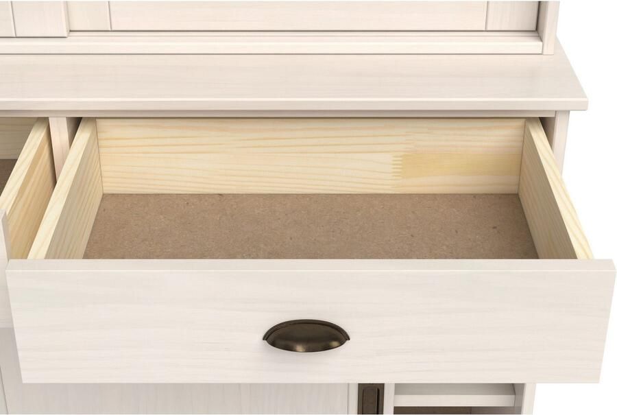 Home affaire Buffetkast Schröder met 6 schuifdeuren waarvan 3 met glas-inzet br.170 cm massief grenen - Foto 7