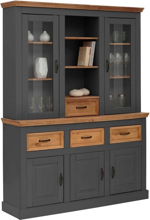 Home affaire Buffetkast Selma gemaakt van massief grenen met metalen handgrepen in een antieke look - Foto 4