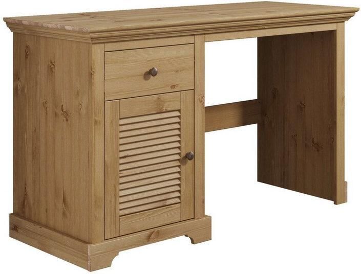 Home affaire Bureau Ayanna Massief hout met lade en deur lamellenfront breedte 130 cm - Foto 8