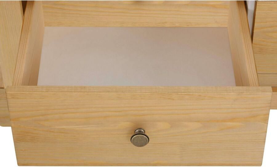 Home affaire Bureau Ayanna Massief hout met lade en deur lamellenfront breedte 130 cm - Foto 7