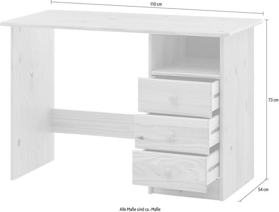 Home affaire Bureau Chur Gemaakt van massief grenenhout thuiskantoor