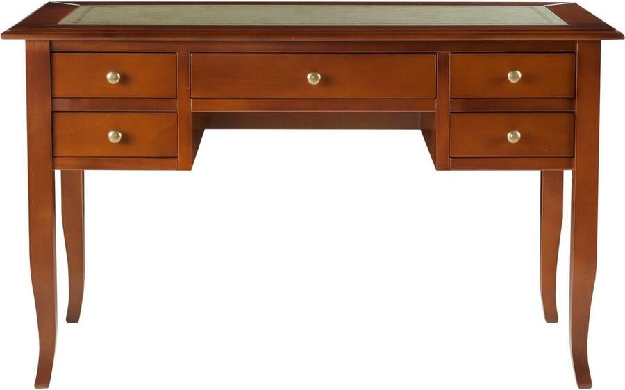 Home affaire Bureau Conte bureau met lades en knoppen grepen Breedte 131 cm tafelblad gedeeltelijk van kunstleer - Foto 8