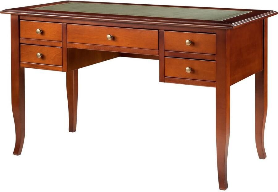 Home affaire Bureau Conte bureau met lades en knoppen grepen Breedte 131 cm tafelblad gedeeltelijk van kunstleer - Foto 5