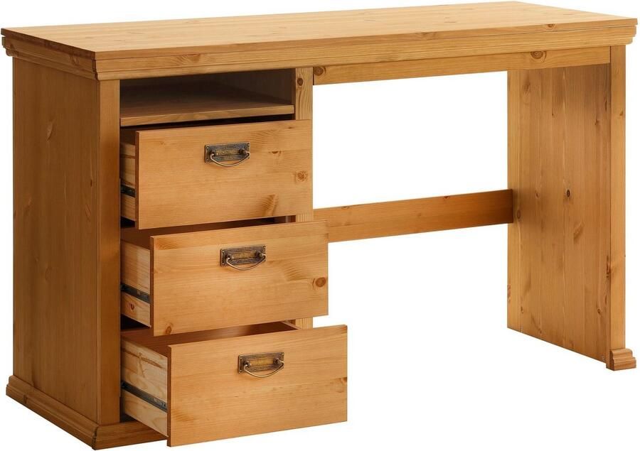 Home affaire Bureau Konrad van gecertificeerd massief hout met lades breedte 129 cm - Foto 2