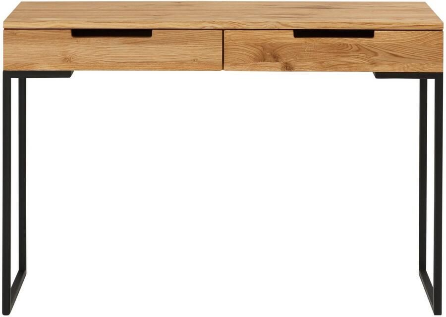 Home affaire Bureau Laptoptafel eikenhout met 2 lades filigraan metalen frame - Foto 3