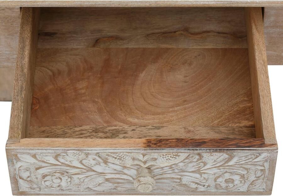 Home affaire Bureau Lavin Mangohout met decoratief houtsnijwerk met de hand gemaakt breedte 111 cm - Foto 11