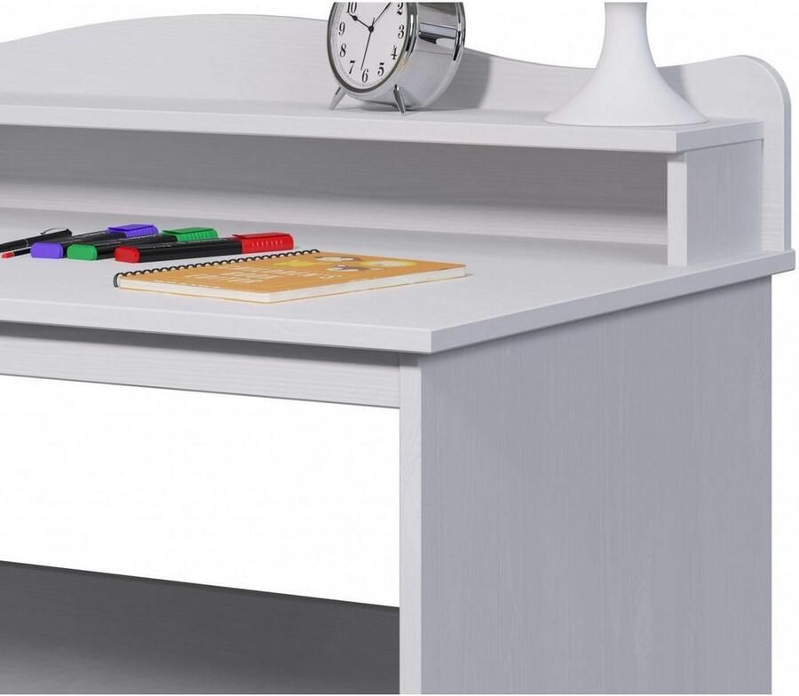 Home affaire Bureau Lesve gemaakt van massief grenen met extra bureaublad