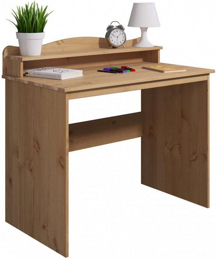 Home affaire Bureau Lesve gemaakt van massief grenen met extra bureaublad - Foto 3