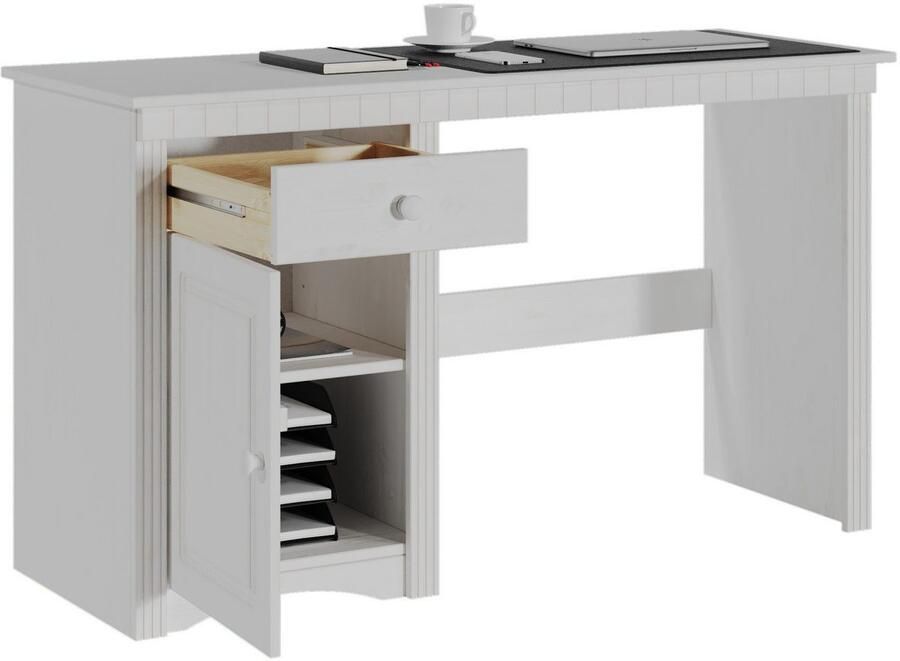 Home affaire Bureau Leuhan Van massief grenen met een lade in 2 kleuren - Foto 4