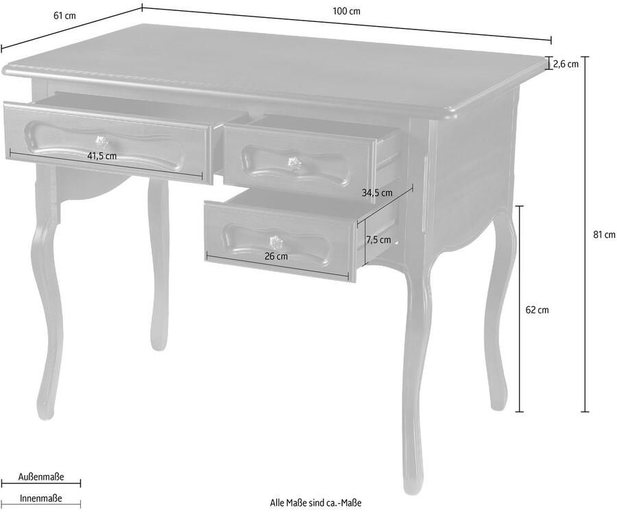 Home affaire Bureau Principessa Breedte 100 cm - Foto 5