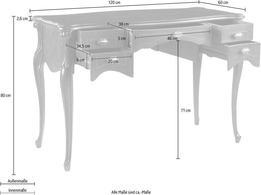 Home affaire Bureau Regina Breedte 120 cm - Foto 5