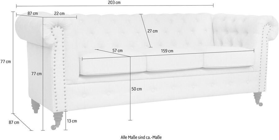 Home affaire Chesterfield-bank Aarburg luxueuze capitonnage en siernagels in chesterfield-design - Foto 5