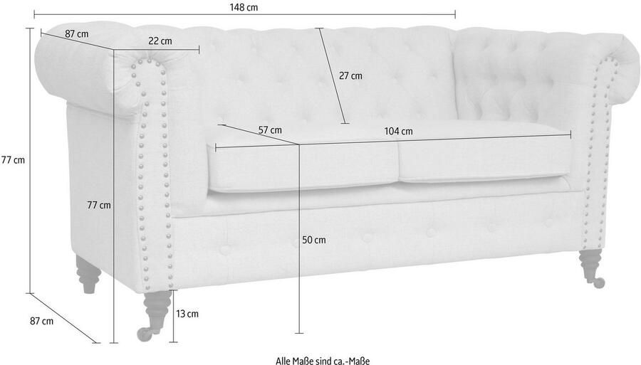 Home affaire Chesterfield-bank Aarburg luxueuze capitonnage en siernagels in chesterfield-design - Foto 5