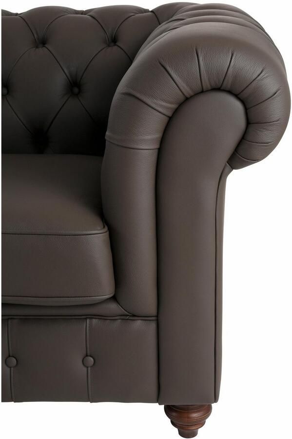 Home affaire Chesterfield-bank Chesterfield 2-zits B D H: 150 89 74 cm met hoogwaardige knoopdetails ook in leer - Foto 3