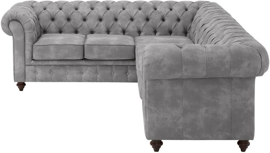 Home affaire Chesterfield-bank Chesterfield hoekbank ook in leer L-vorm hoogwaardige knoopdetails langer gedeelte links of rechts naar keuze - Foto 4