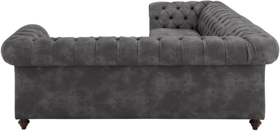 Home affaire Chesterfield-bank Chesterfield hoekbank ook in leer L-vorm hoogwaardige knoopdetails langer gedeelte links of rechts naar keuze - Foto 6