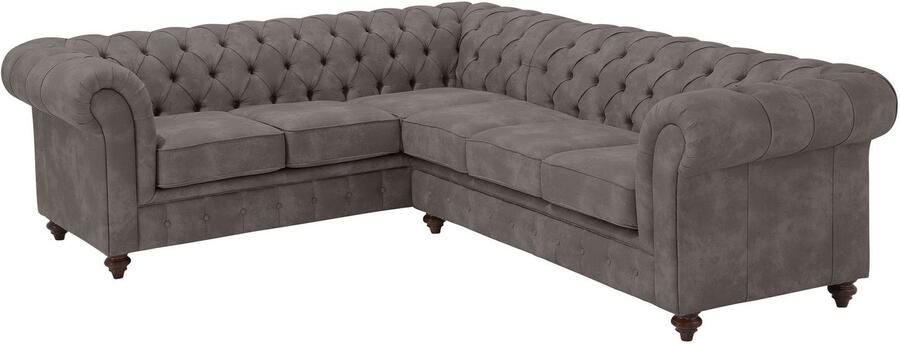 Home affaire Chesterfield-bank Chesterfield hoekbank ook in leer L-vorm hoogwaardige knoopdetails langer gedeelte links of rechts naar keuze - Foto 9