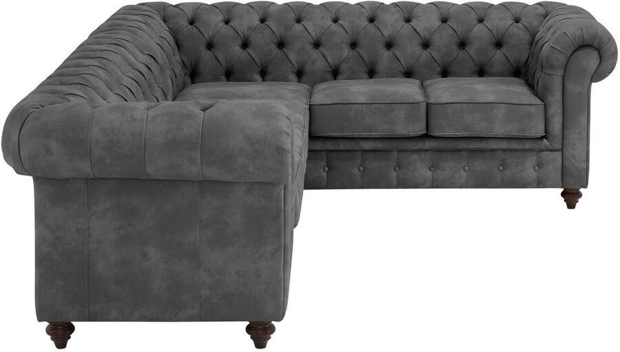 Home affaire Chesterfield-bank Chesterfield hoekbank ook in leer L-vorm hoogwaardige knoopdetails langer gedeelte links of rechts naar keuze - Foto 4