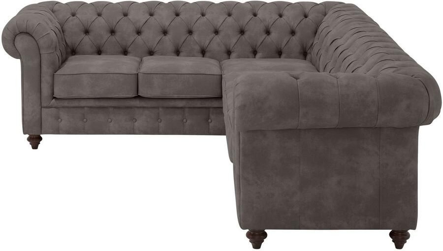 Home affaire Chesterfield-bank Chesterfield hoekbank ook in leer L-vorm hoogwaardige knoopdetails langer gedeelte links of rechts naar keuze - Foto 4