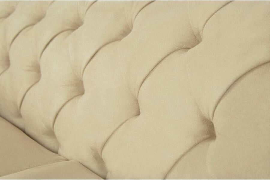 Home affaire Chesterfield-bank Duc 3-zits hoogwaardige capitonnage achter fluwelige look met changerende look